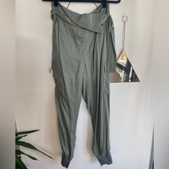 NWOT 3.1 PHILLIP LIM Satin Foldover Waist Joggers - Picture 4 of 10